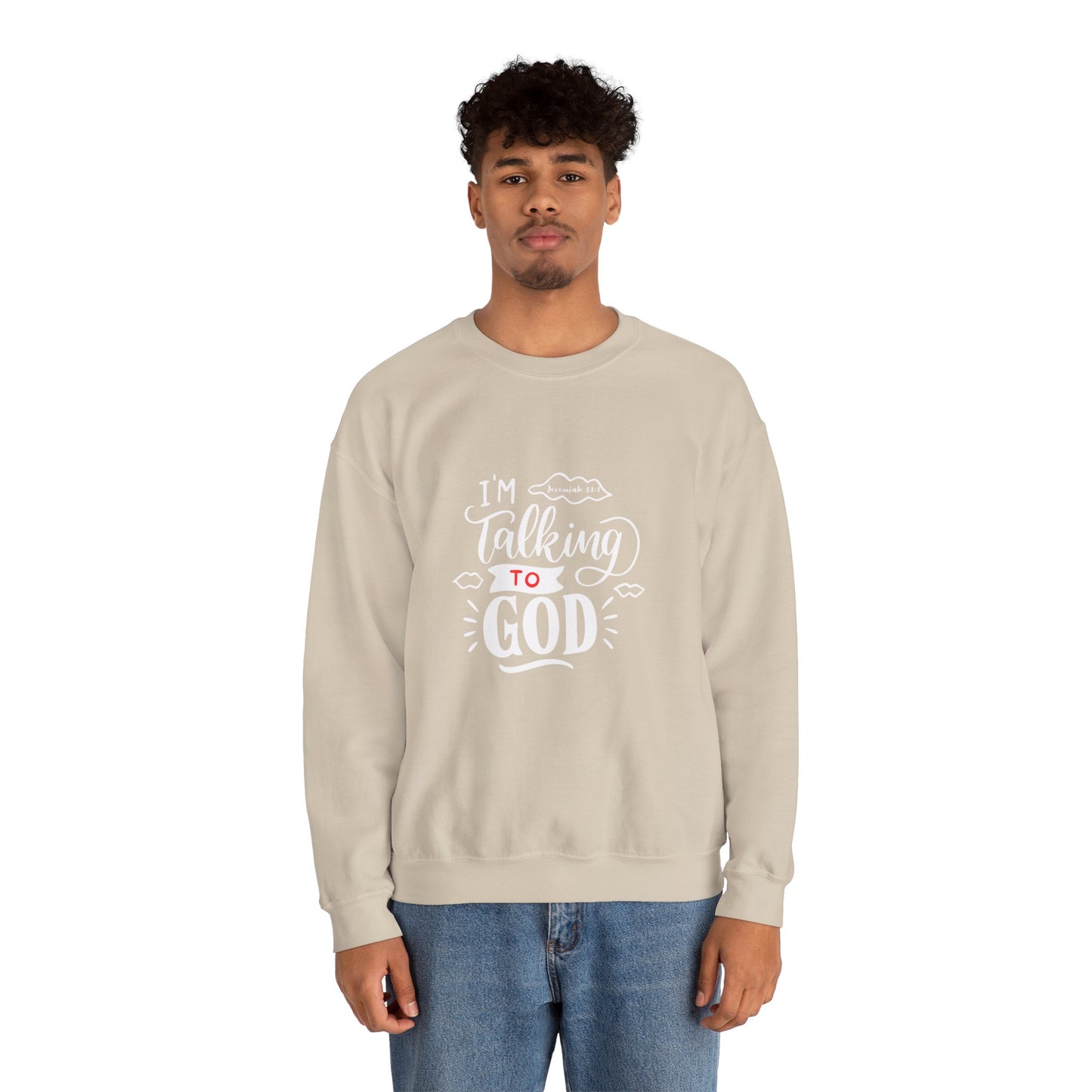 Talking to God Unisex Heavy Blend Sweatshirt Black & Red