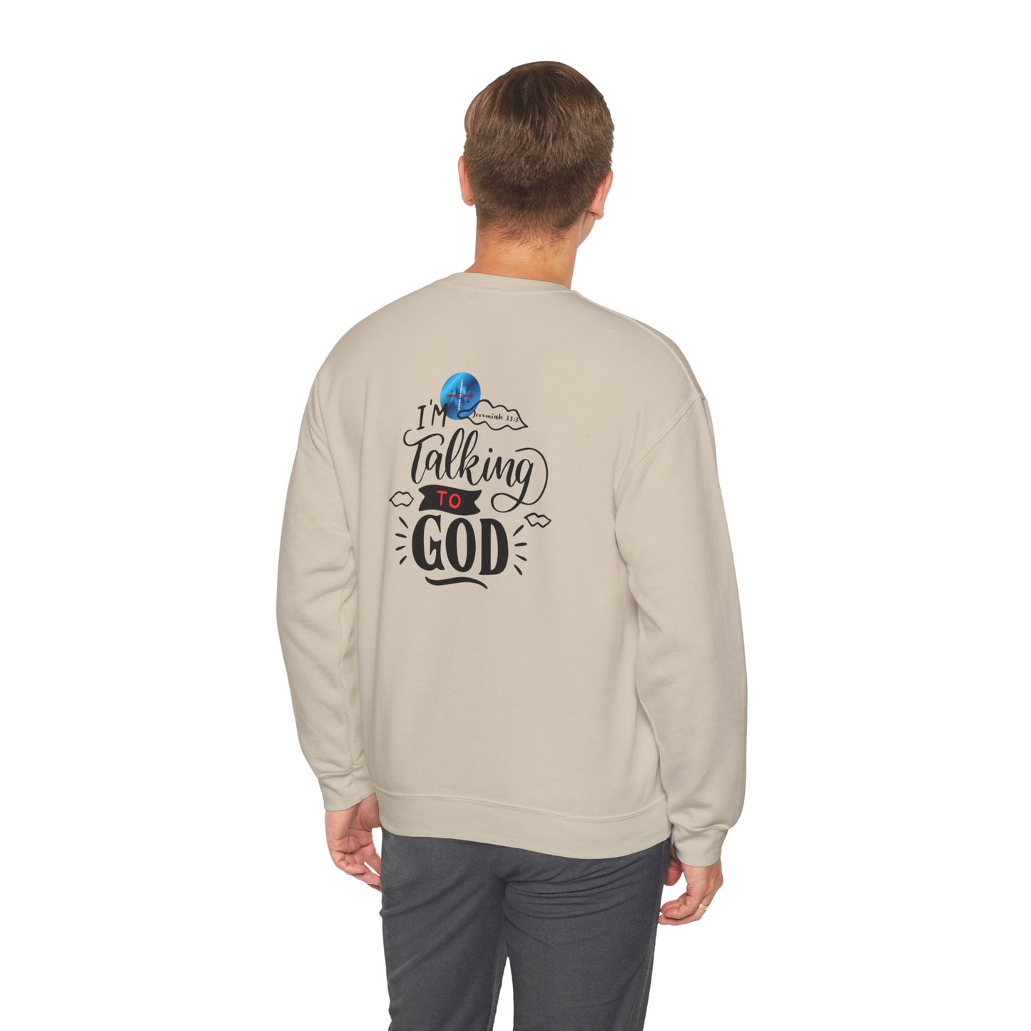 Talking to God Unisex Heavy Blend Sweatshirt White & Black
