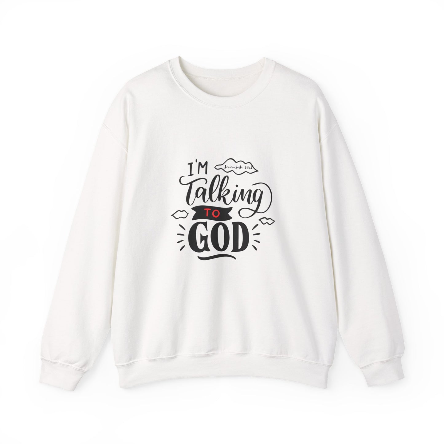 Talking to God Unisex Heavy Blend Sweatshirt White & Black