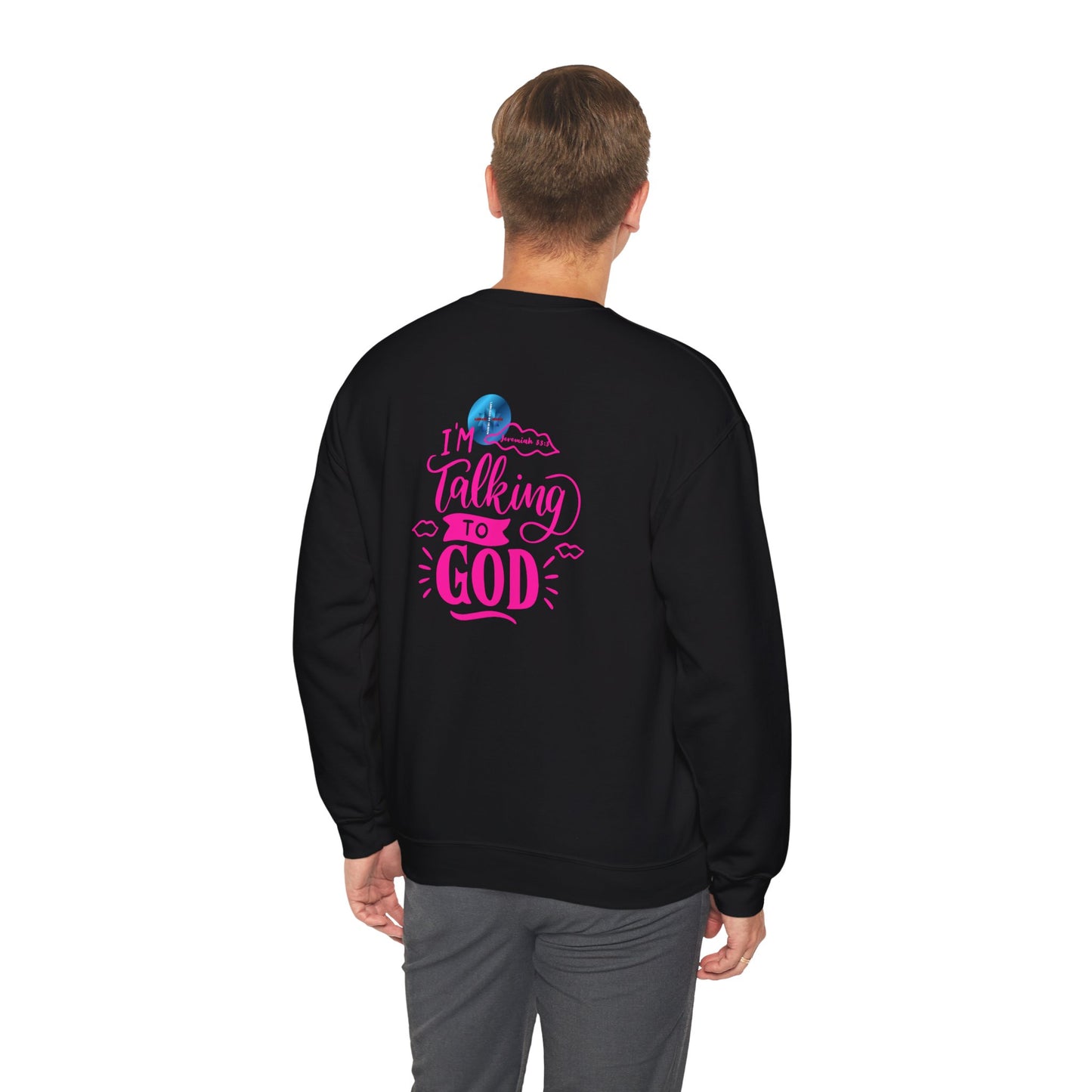 Talking to God Unisex Heavy Blend Sweatshirt Pink