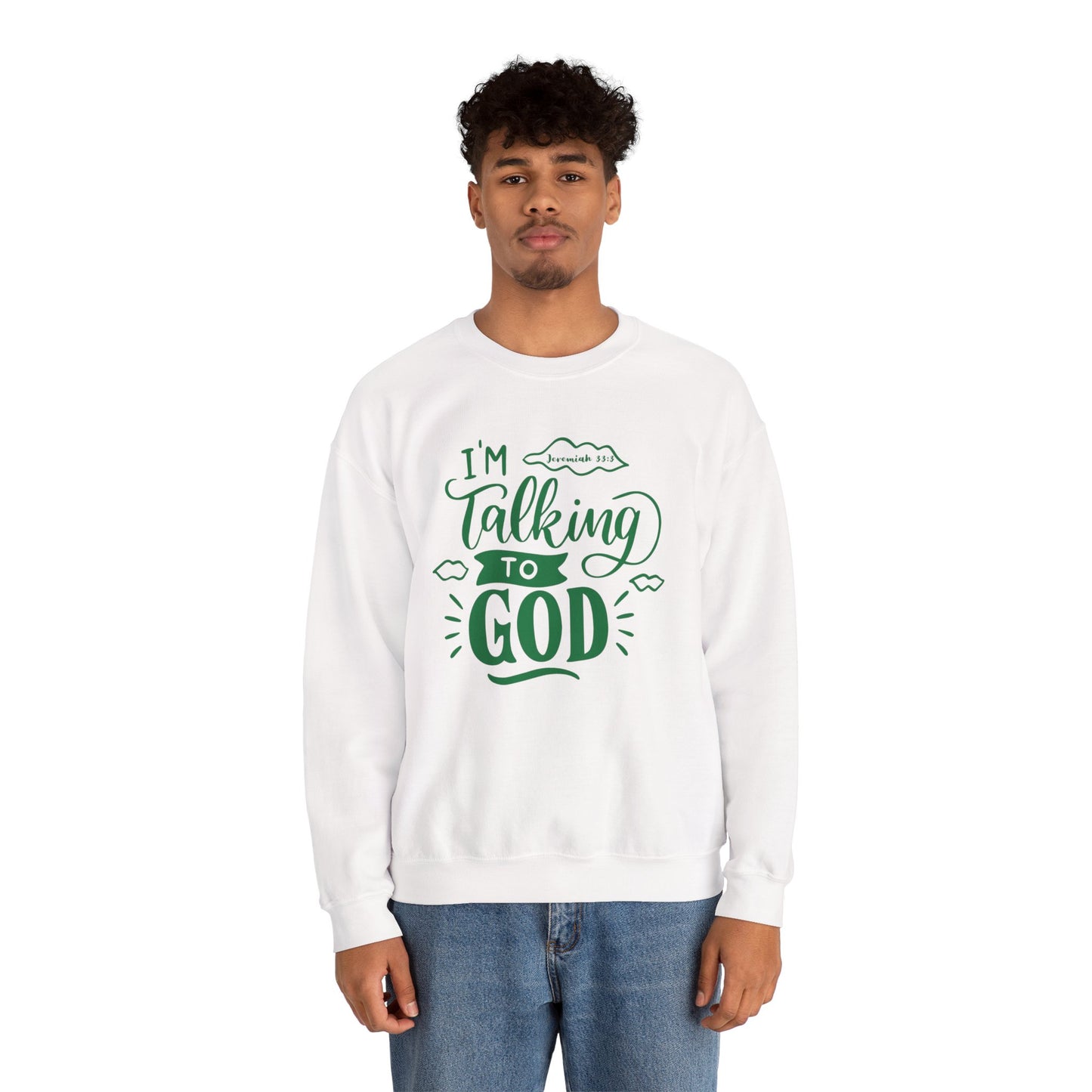 Talking to God Unisex Heavy Blend Sweatshirt Green