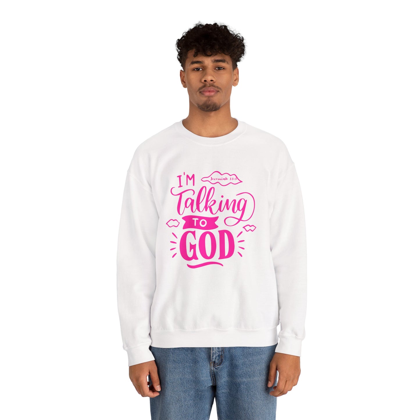 Talking to God Unisex Heavy Blend Sweatshirt Pink