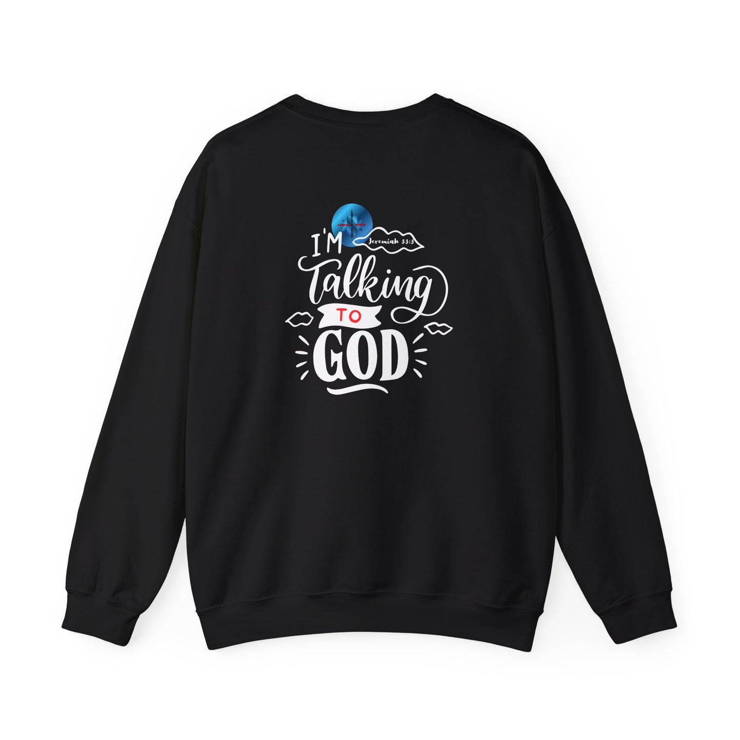 Talking to God Unisex Heavy Blend Sweatshirt Black & Red