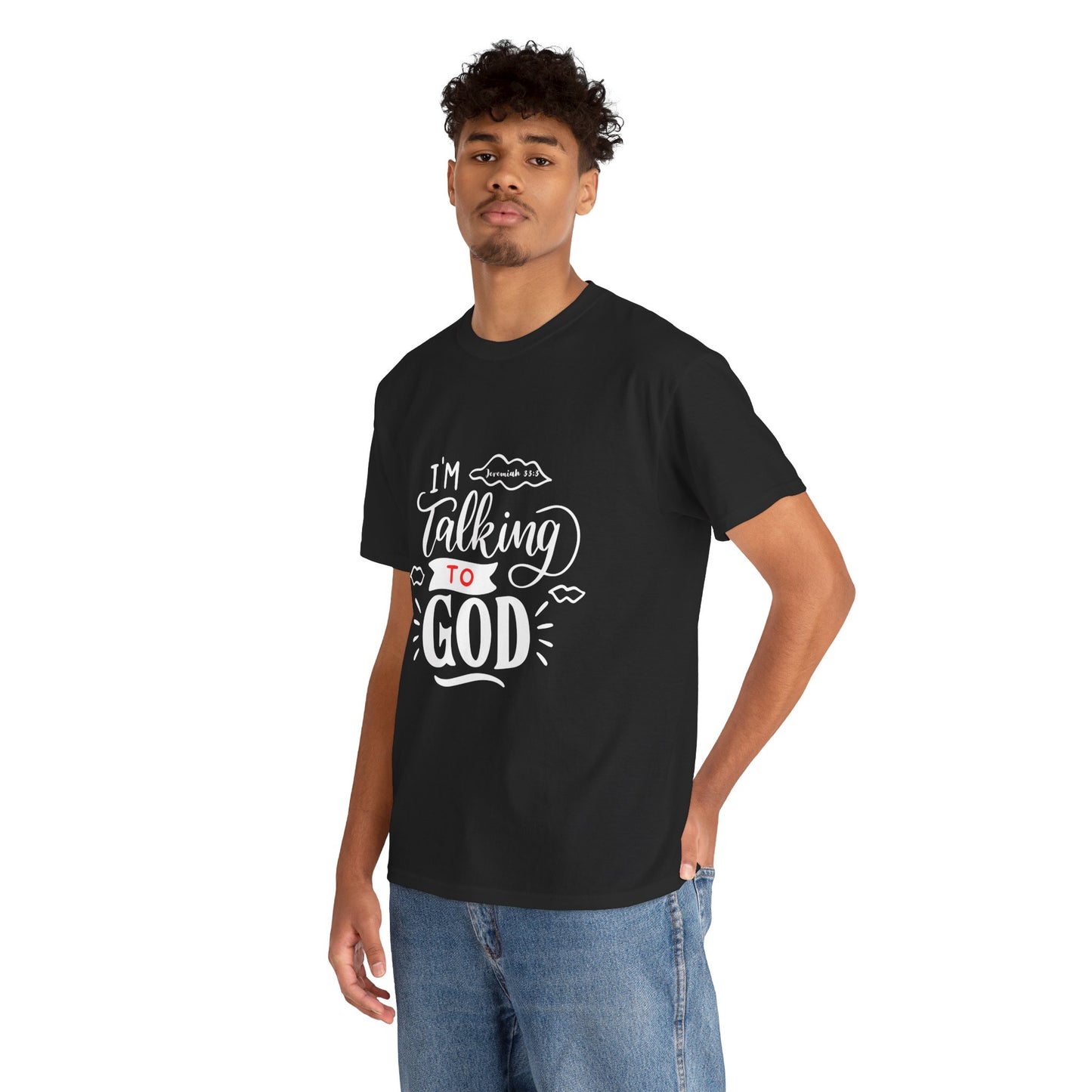 Talking to God Unisex Heavy Cotton Tee Black and White