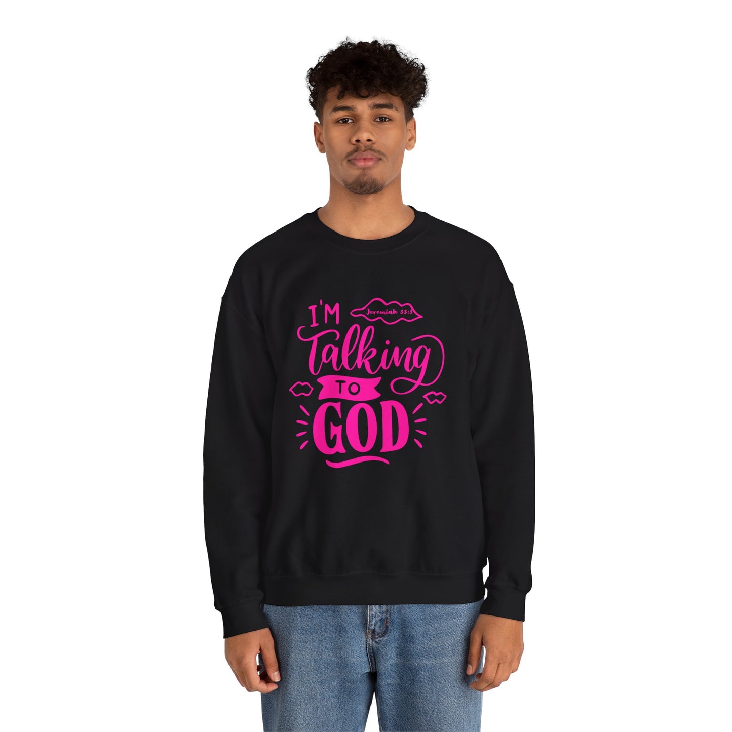 Talking to God Unisex Heavy Blend Sweatshirt Pink