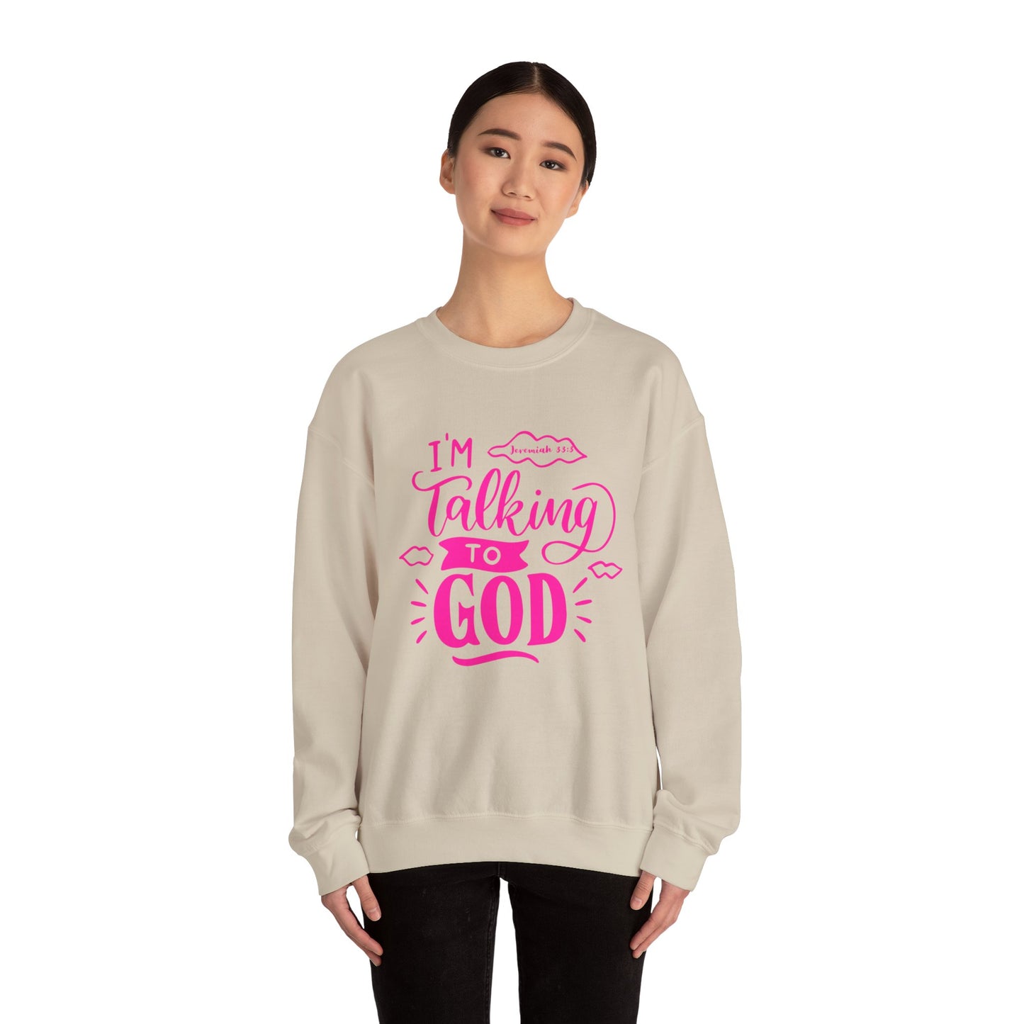 Talking to God Unisex Heavy Blend Sweatshirt Pink