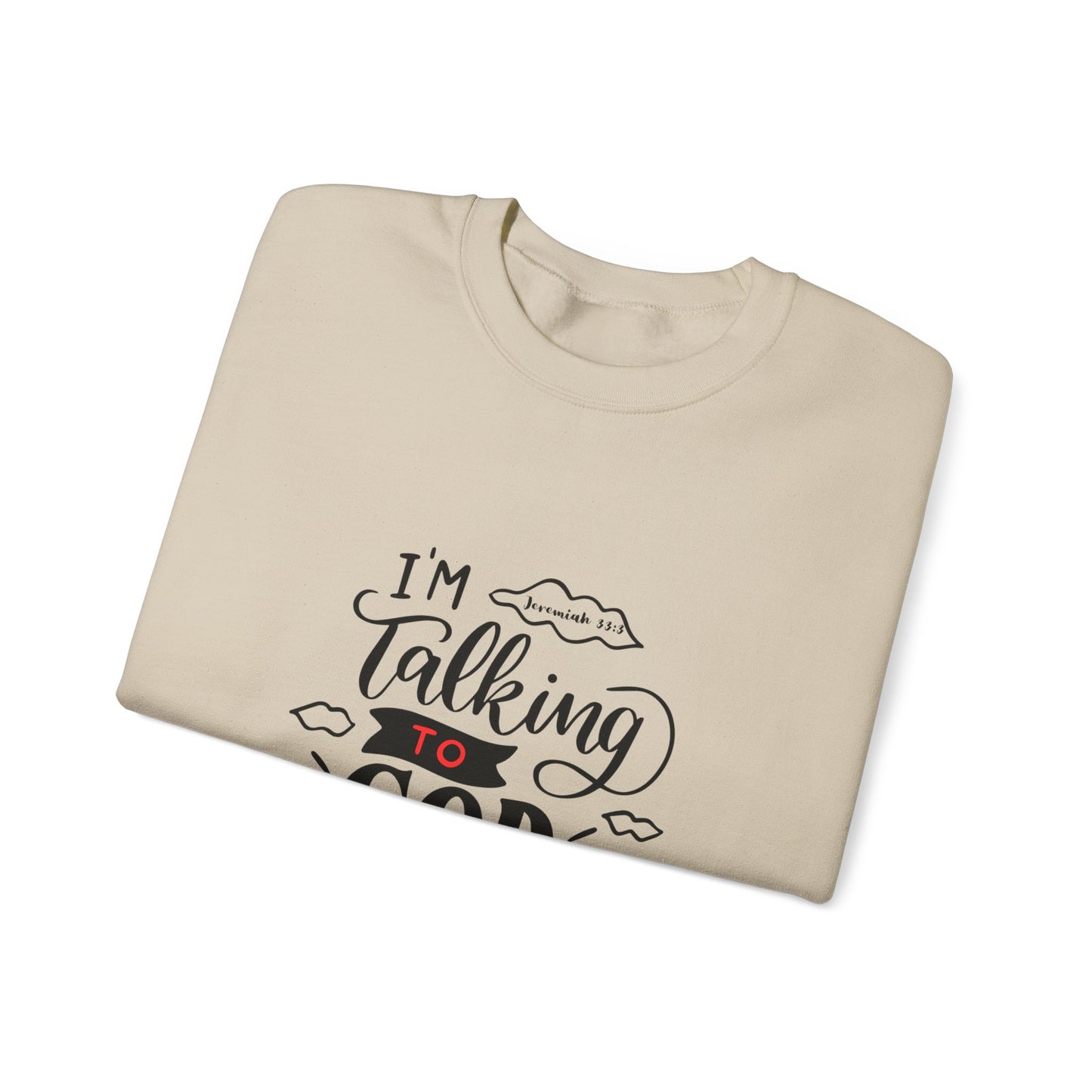 Talking to God Unisex Heavy Blend Sweatshirt White & Black