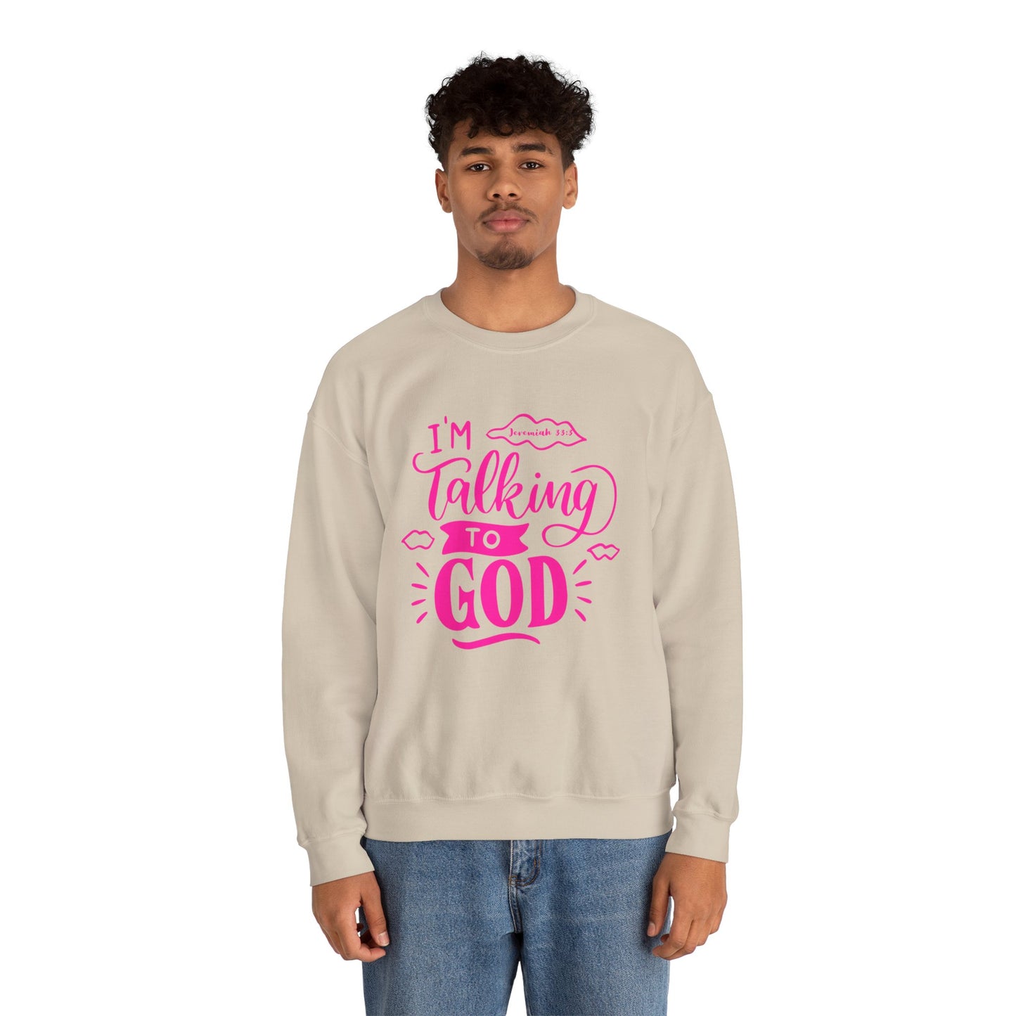 Talking to God Unisex Heavy Blend Sweatshirt Pink