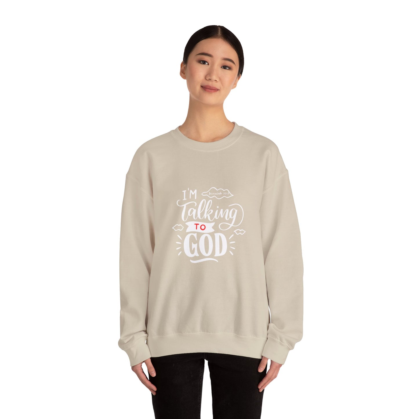 Talking to God Unisex Heavy Blend Sweatshirt Black & Red