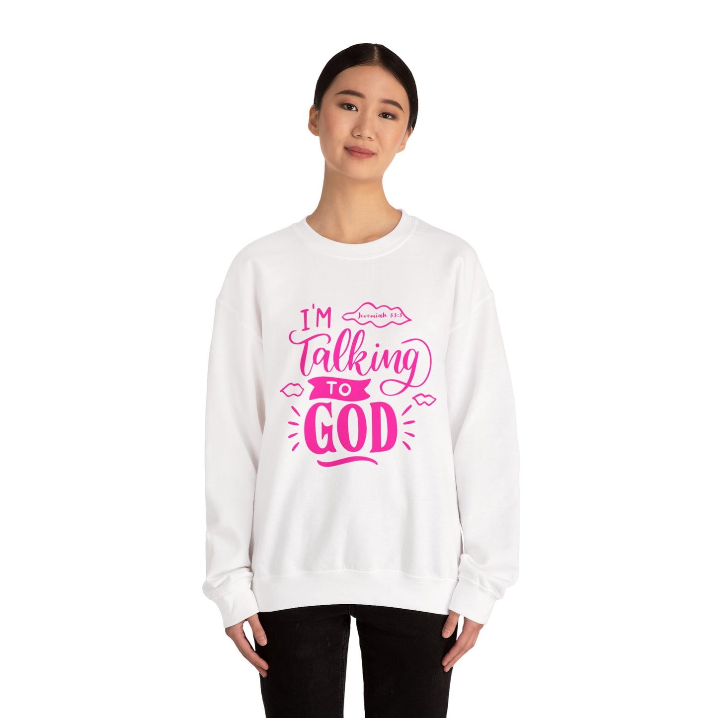 Talking to God Unisex Heavy Blend Sweatshirt Pink