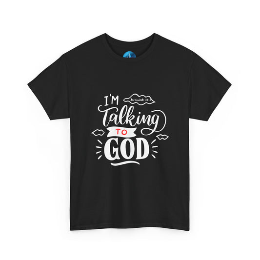 Talking to God Unisex Heavy Cotton Tee Black and White