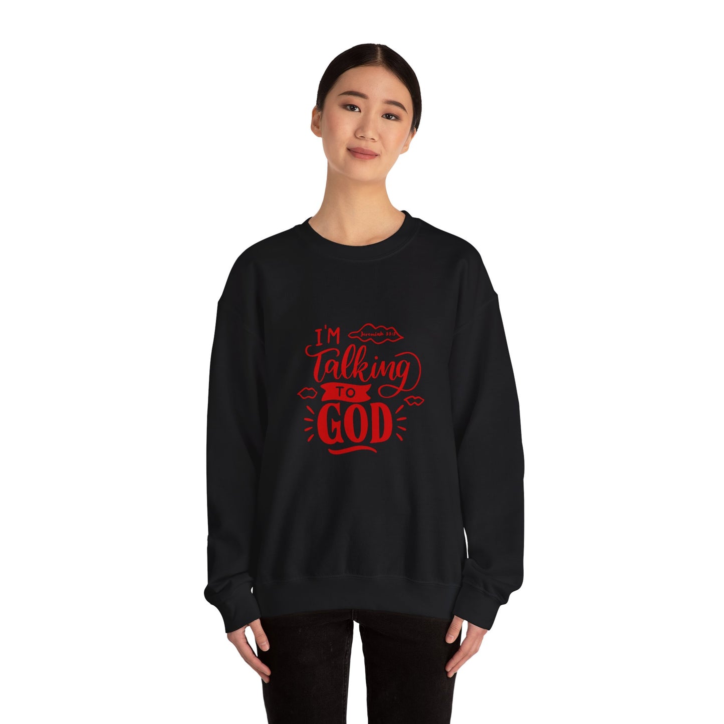 Talking to God Crewneck Sweatshirt RED