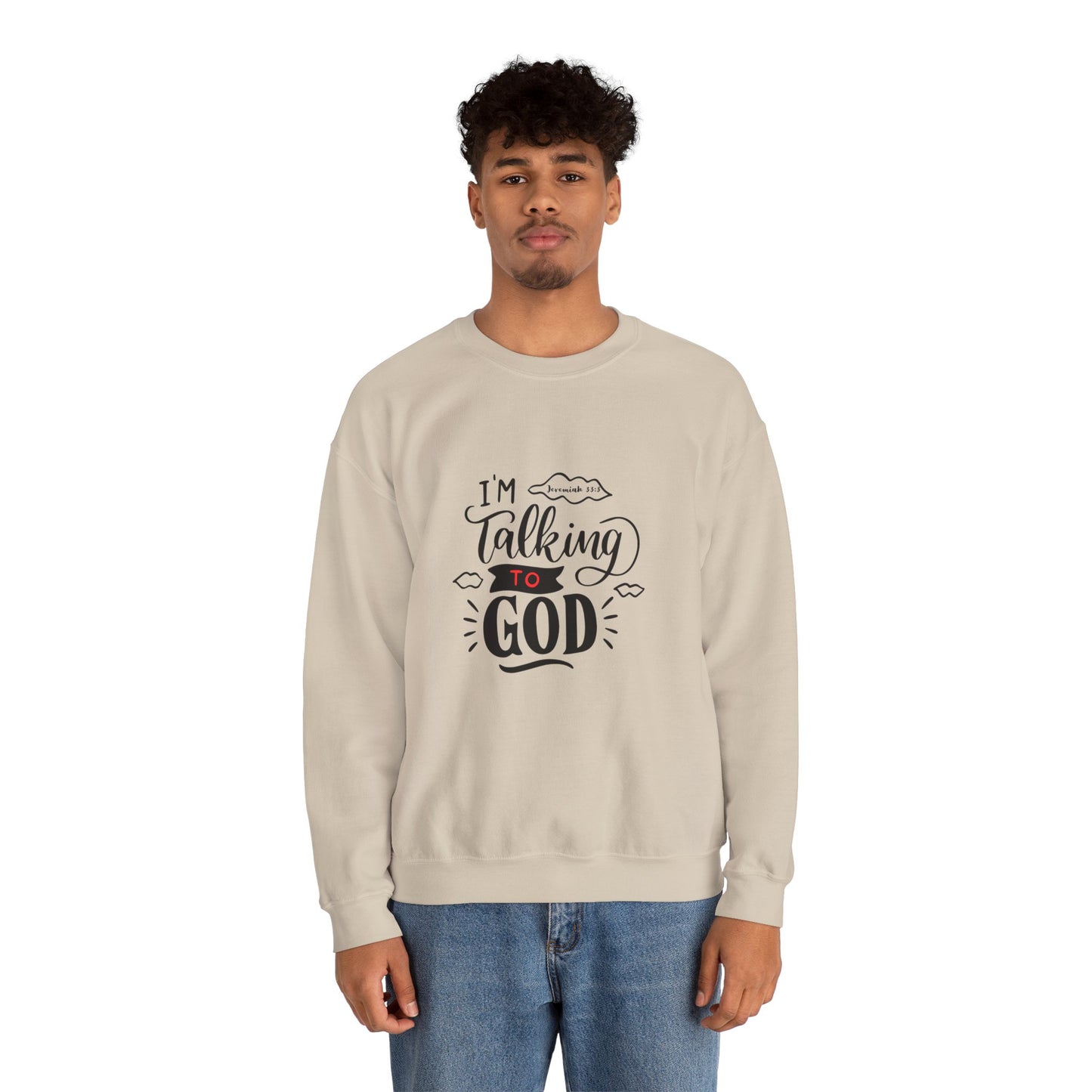 Talking to God Unisex Heavy Blend Sweatshirt White & Black