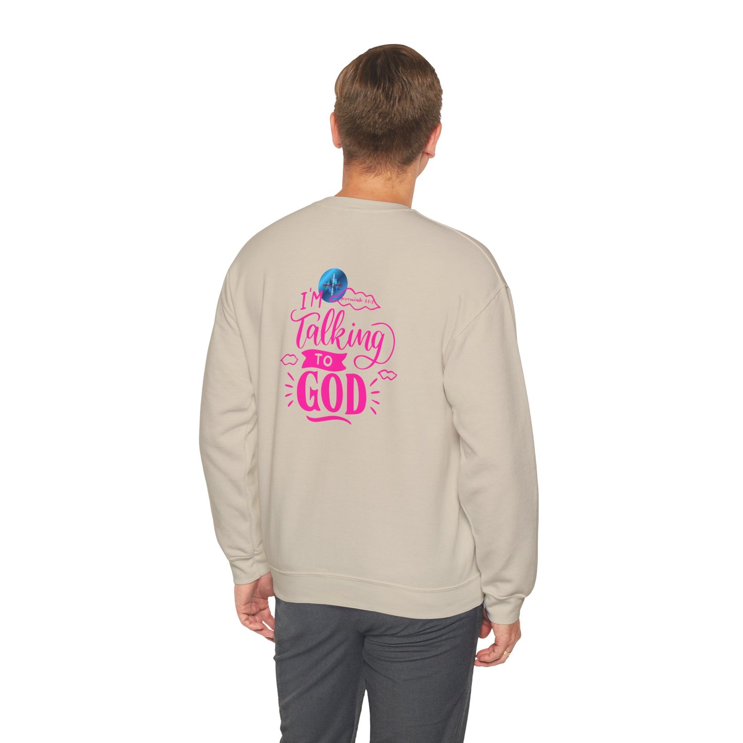 Talking to God Unisex Heavy Blend Sweatshirt Pink