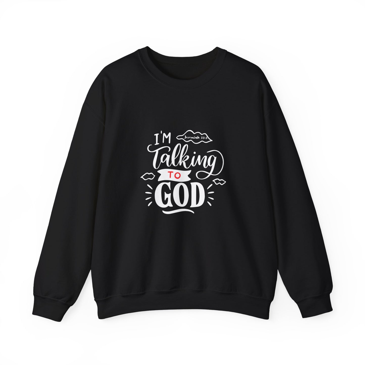 Talking to God Unisex Heavy Blend Sweatshirt Black & Red