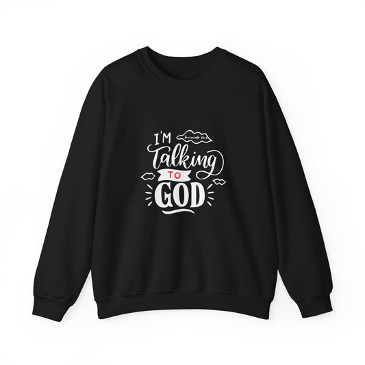 Talking to God Unisex Heavy Blend Sweatshirt Black & Red