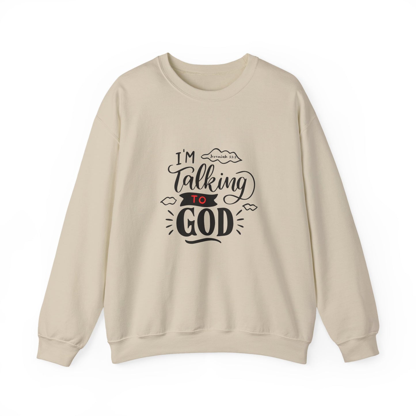 Talking to God Unisex Heavy Blend Sweatshirt White & Black