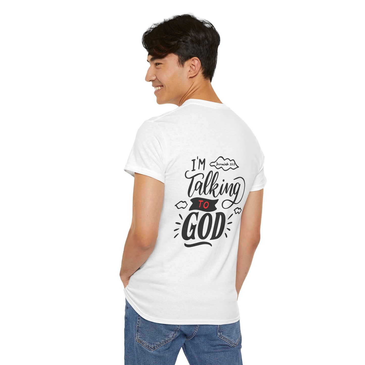 Talking to God Unisex Heavy Cotton Tee White & Black