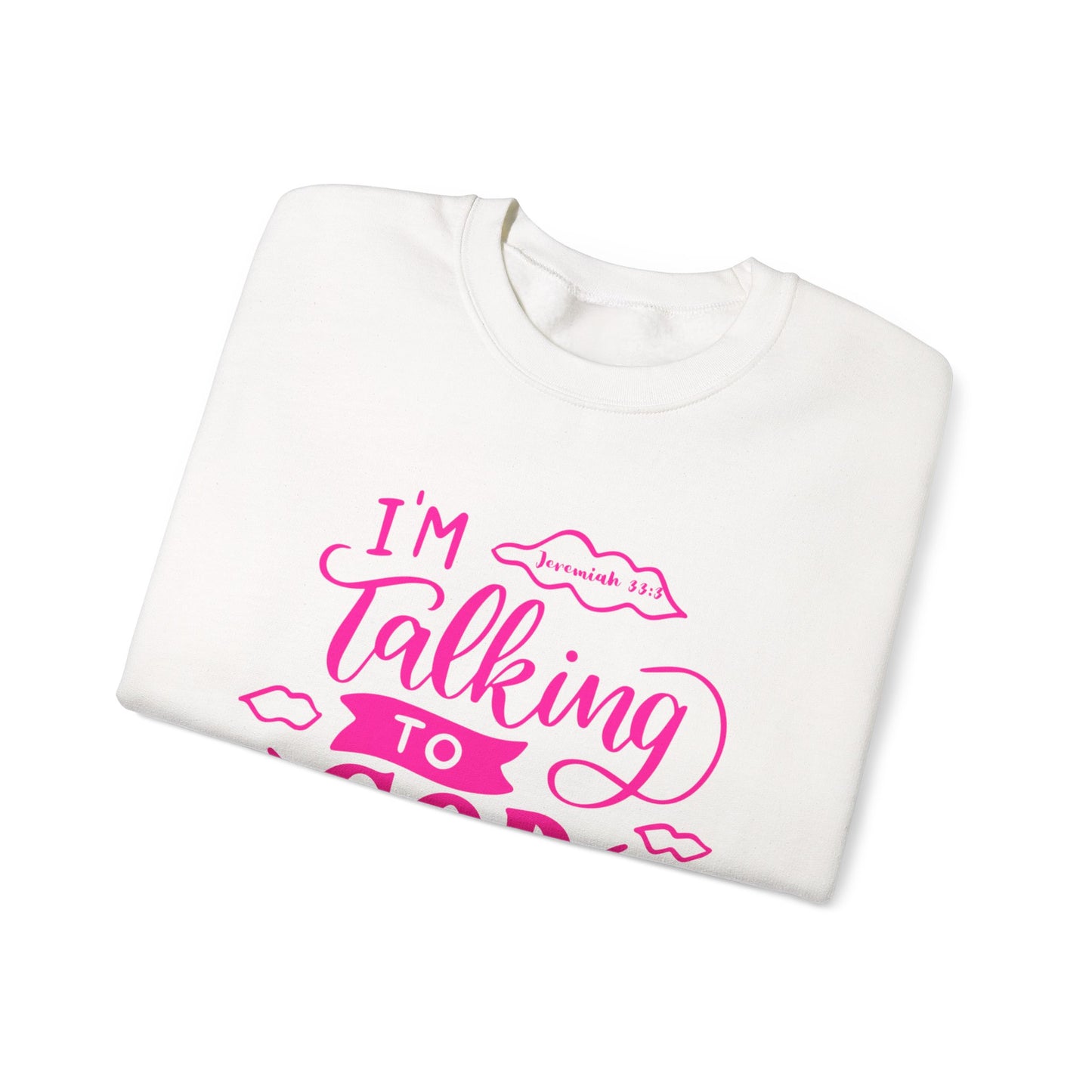 Talking to God Unisex Heavy Blend Sweatshirt Pink