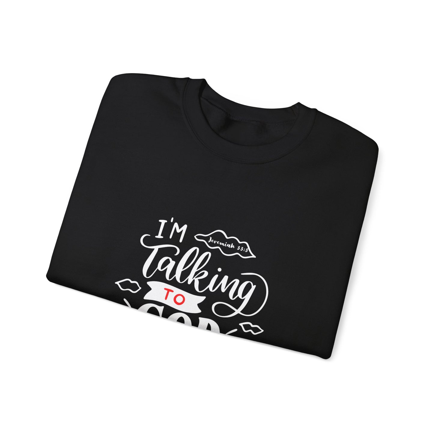 Talking to God Unisex Heavy Blend Sweatshirt Black & Red