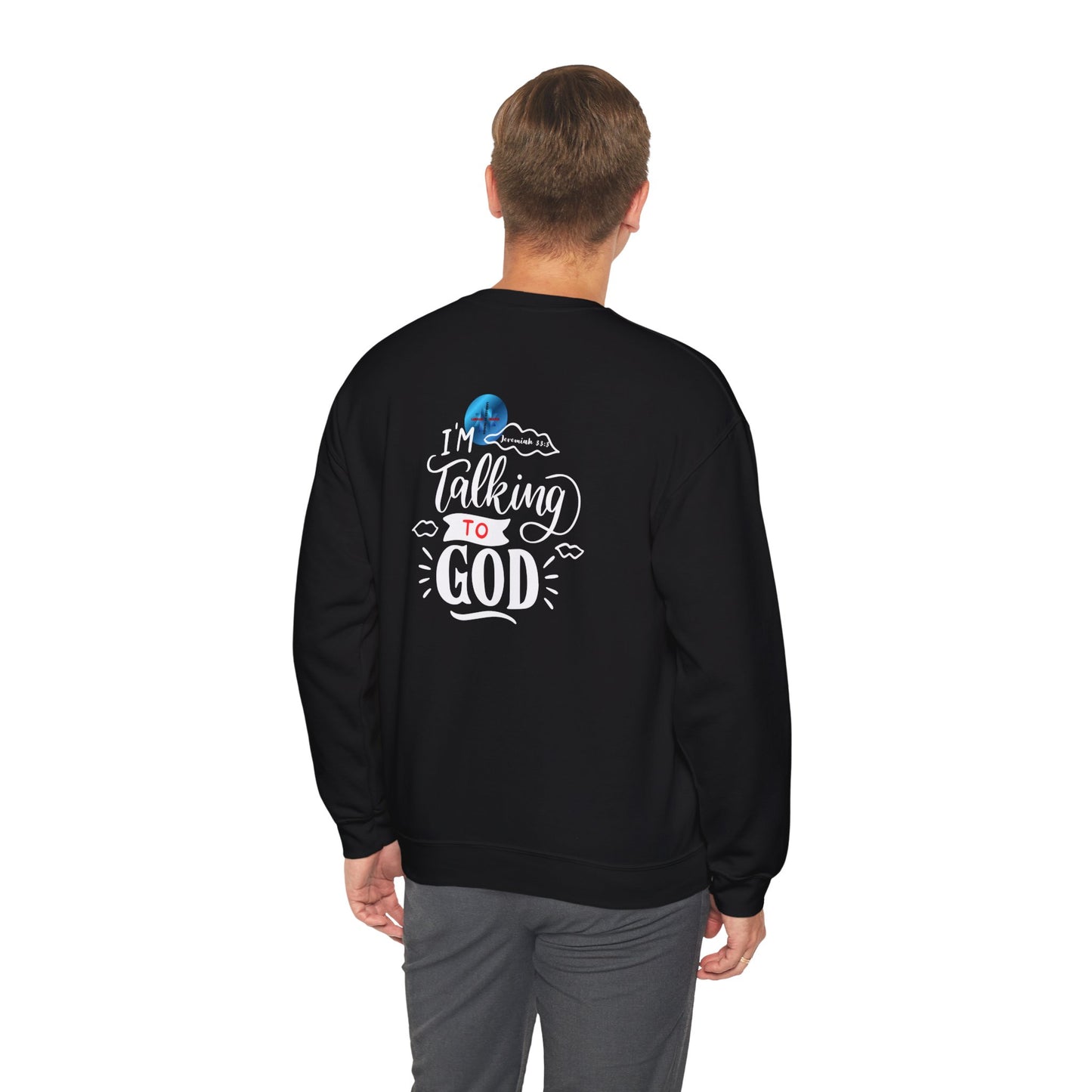 Talking to God Unisex Heavy Blend Sweatshirt Black & Red