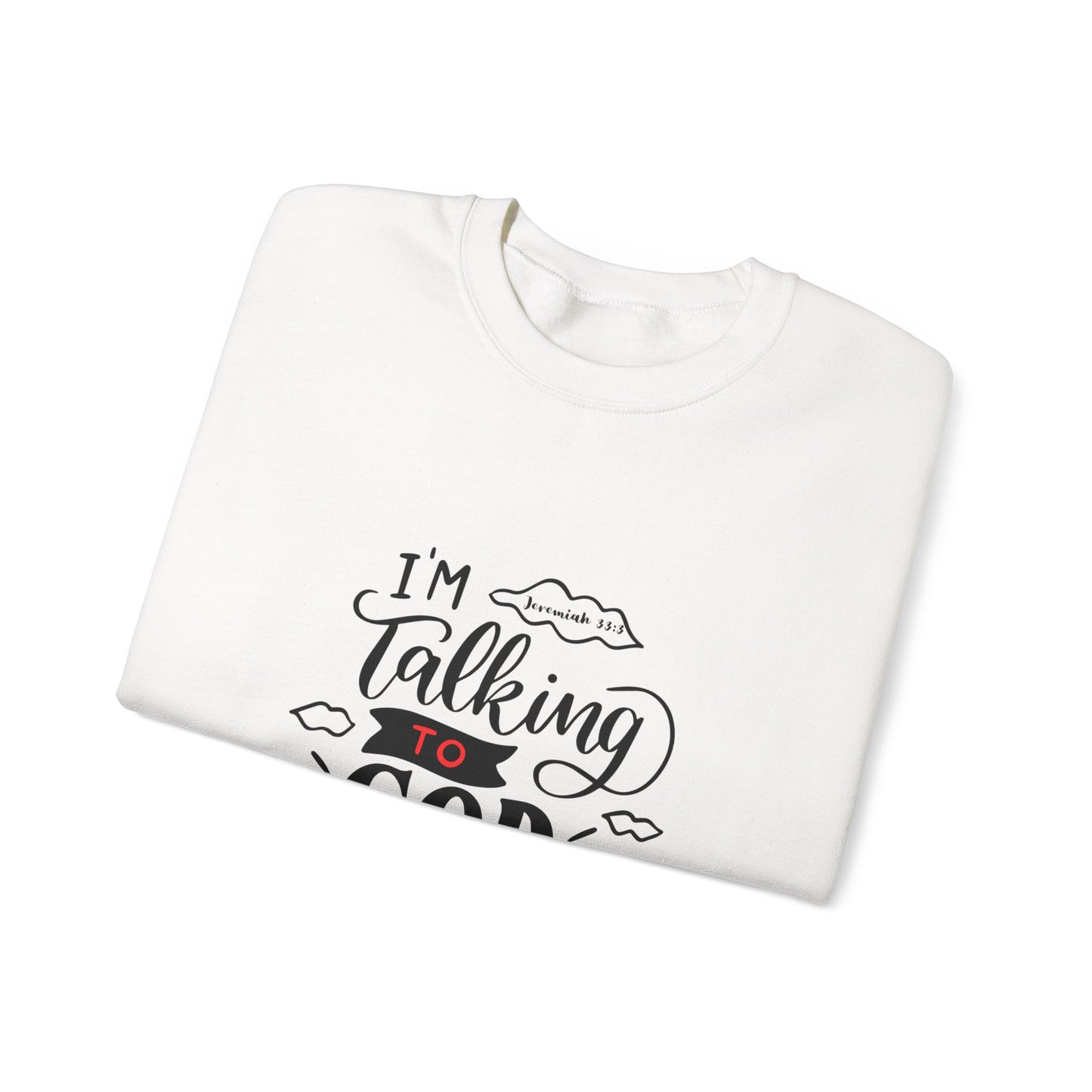 Talking to God Unisex Heavy Blend Sweatshirt White & Black