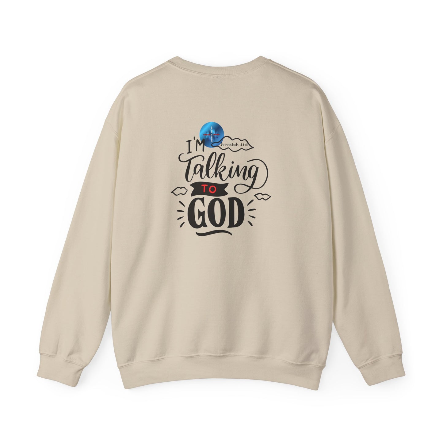 Talking to God Unisex Heavy Blend Sweatshirt White & Black