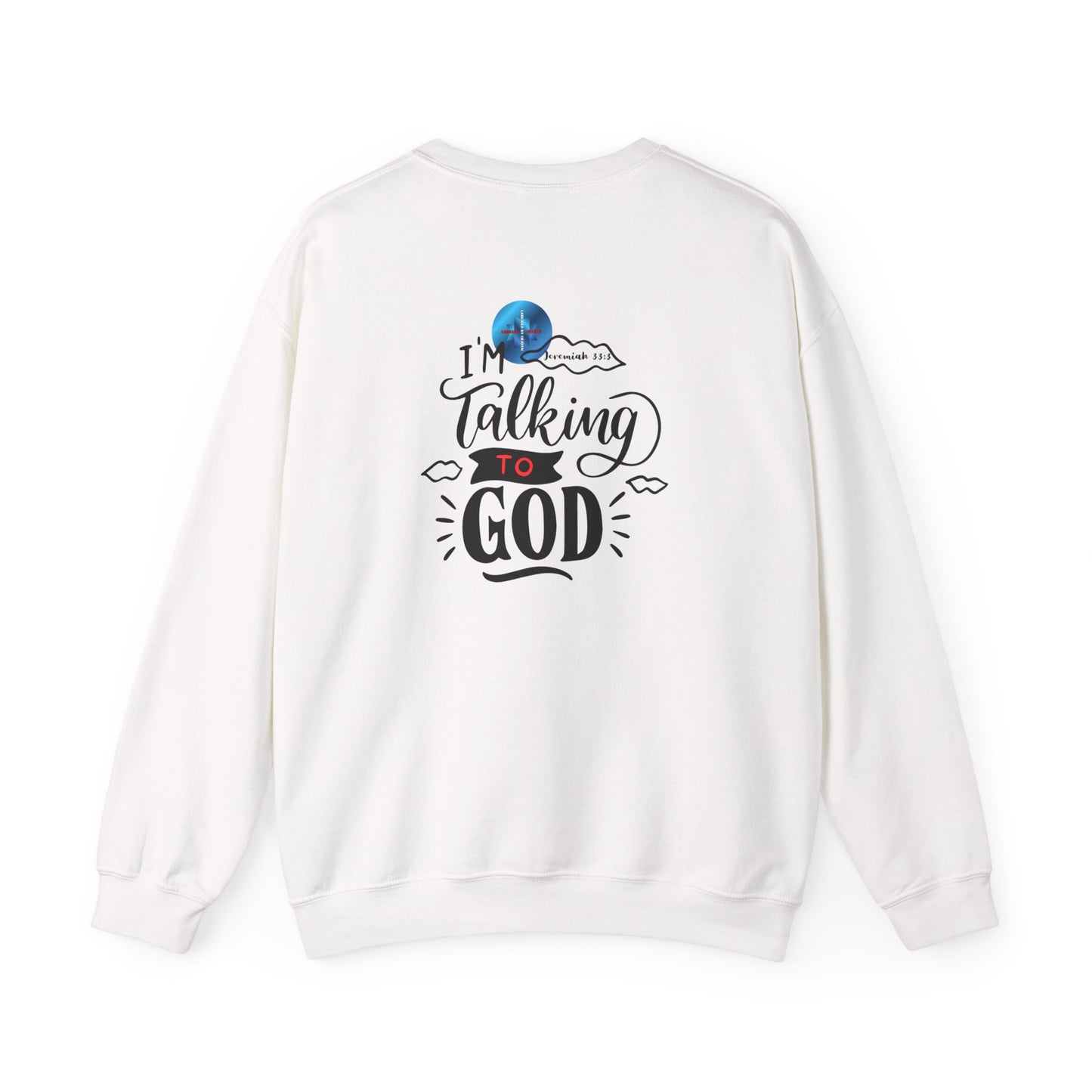 Talking to God Unisex Heavy Blend Sweatshirt White & Black