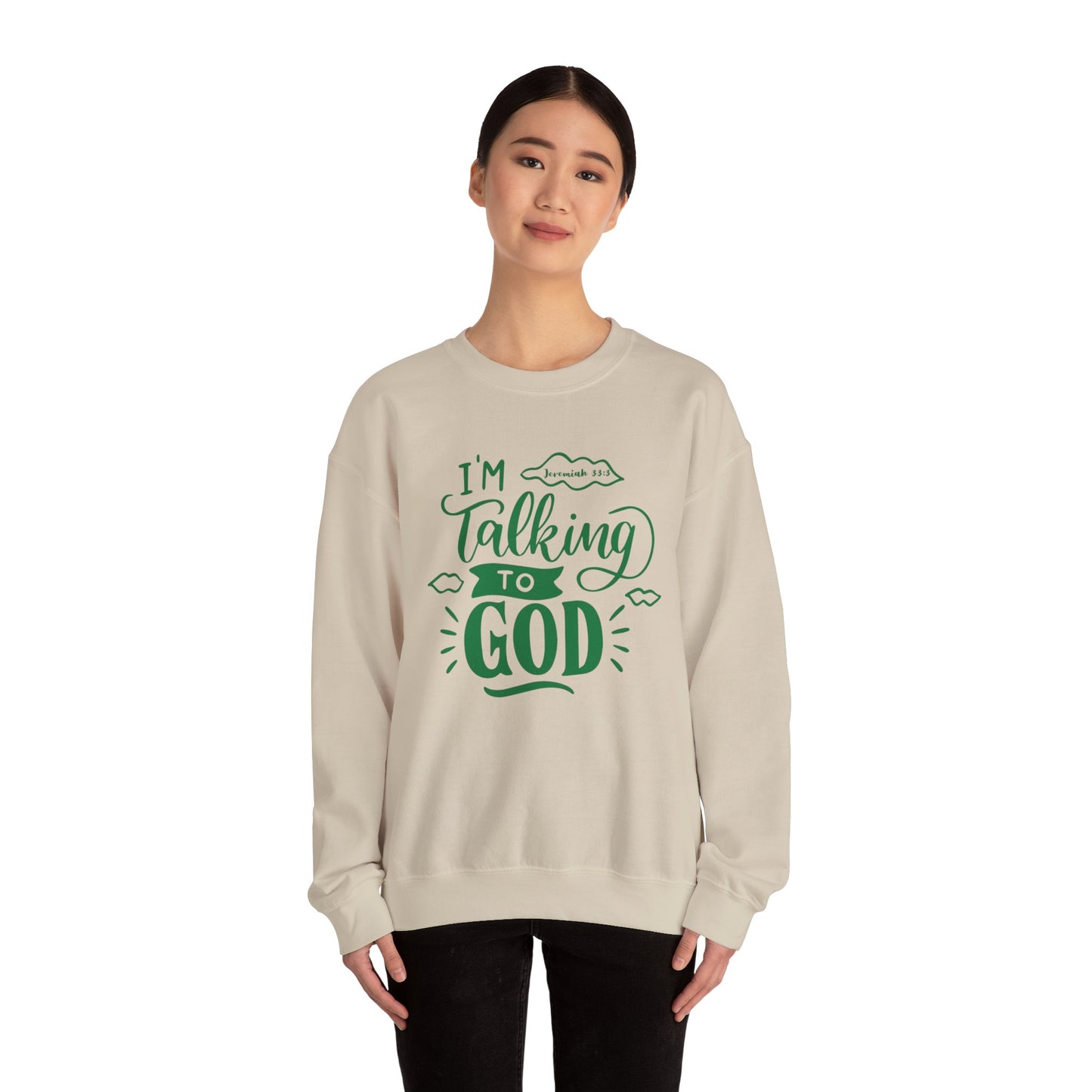 Talking to God Unisex Heavy Blend Sweatshirt Green