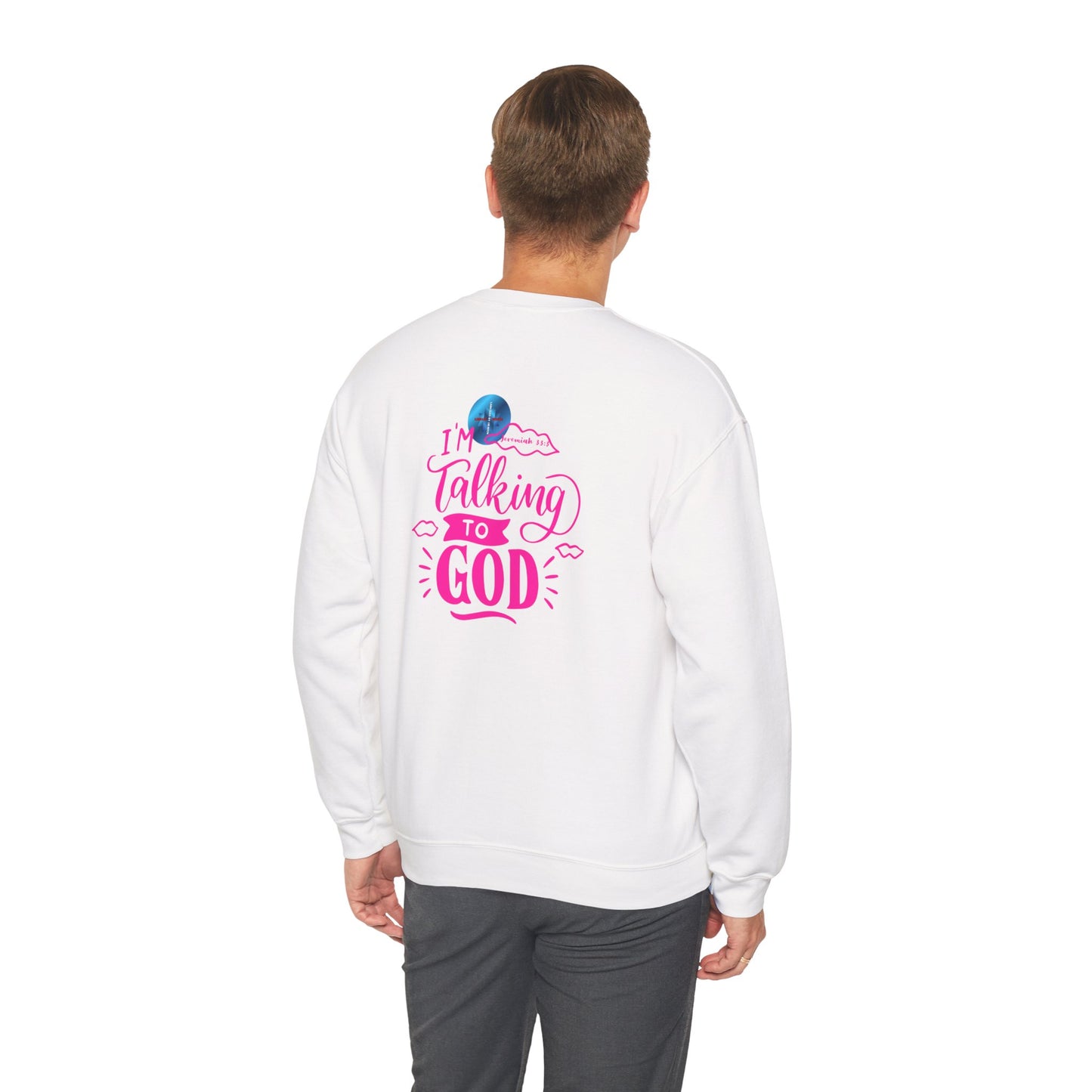 Talking to God Unisex Heavy Blend Sweatshirt Pink