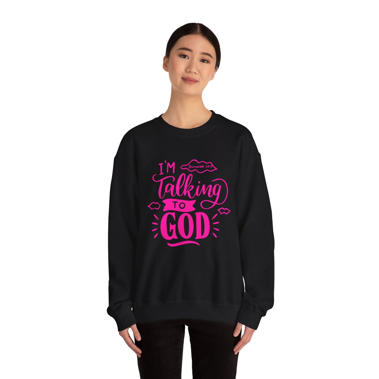 Talking to God Unisex Heavy Blend Sweatshirt Pink